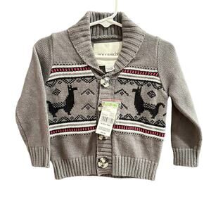 NEW Toughskins Llama Fair Isle Cardigan, Sz 18mo (12-24A)